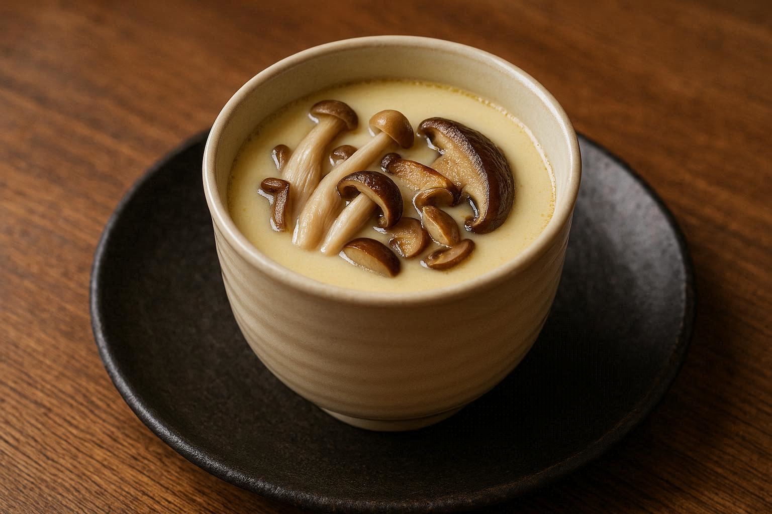 Chawanmushi com cogumelos